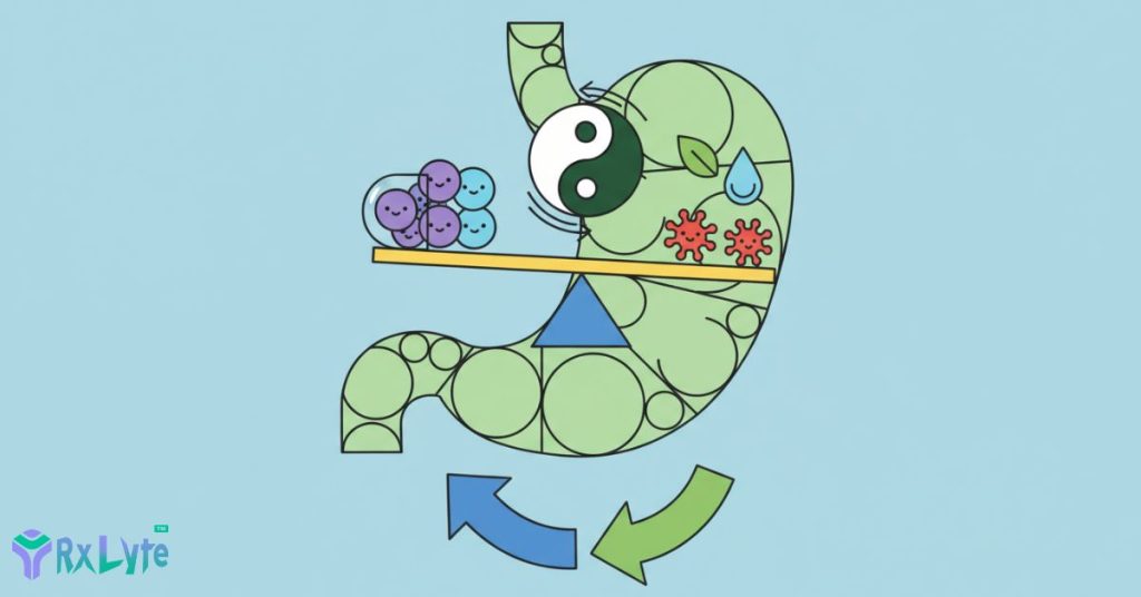 Conceptual illustration representing balanced and healthy digestive system