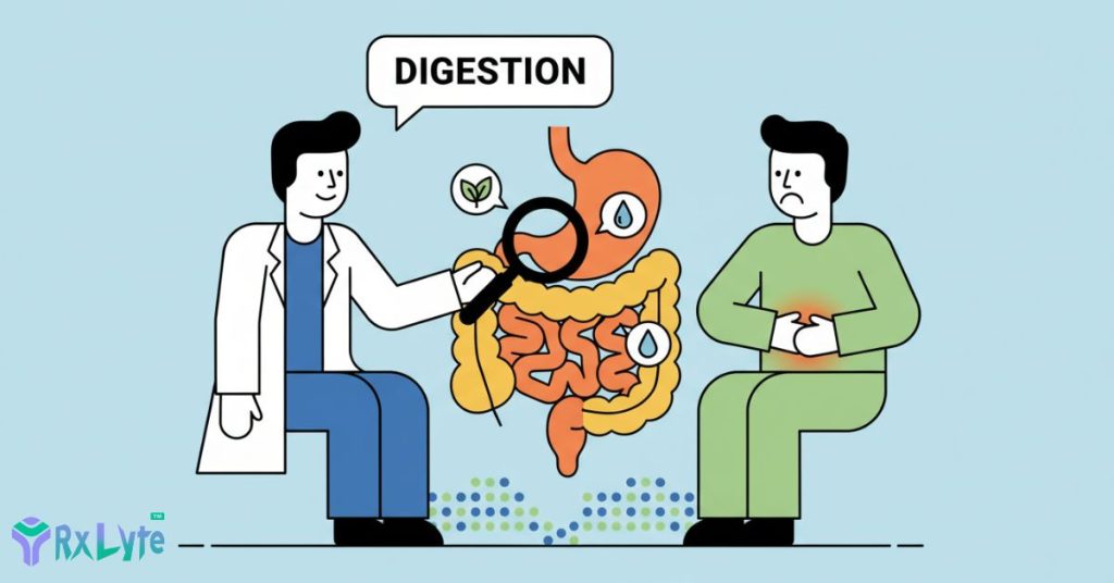 Doctor consulting a patient about digestive health